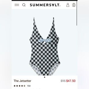 NWT! Summersalt “The Jetsetter” gingham one piece
